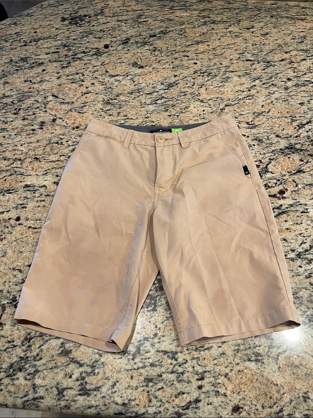Quiksilver Boys Flat Front Chino Shorts in Light Khaki